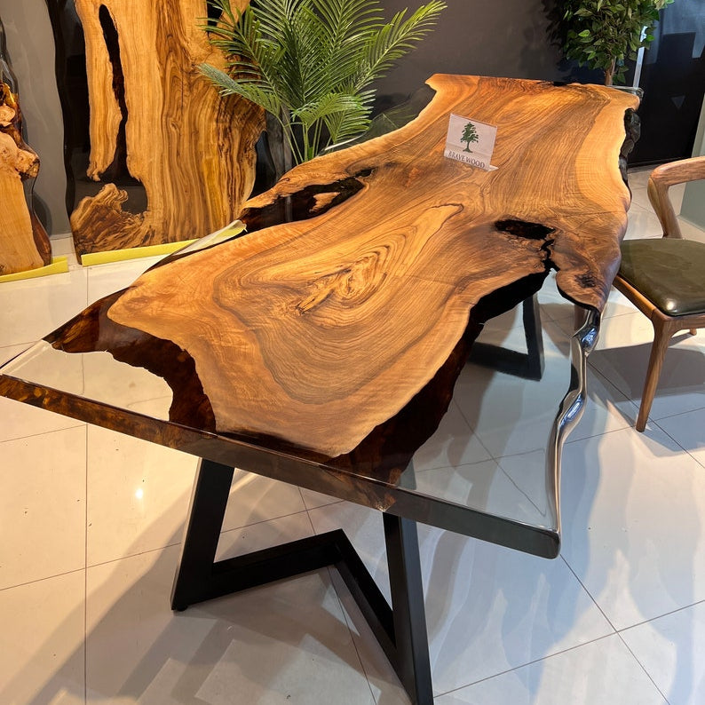 Dining room table, Epoxy Walnut table, Epoxy table