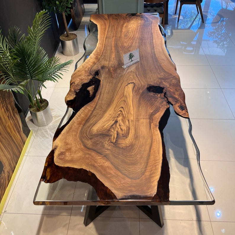 Dining room table, Epoxy Walnut table, Epoxy table