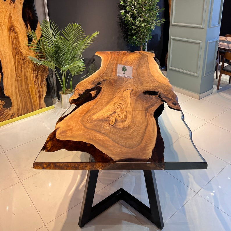 Dining room table, Epoxy Walnut table, Epoxy table