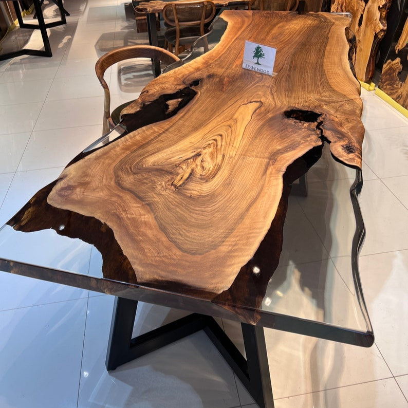 Dining room table, Epoxy Walnut table, Epoxy table