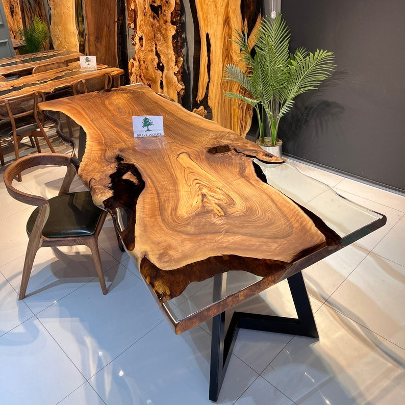 Dining room table, Epoxy Walnut table, Epoxy table