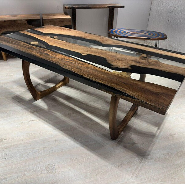 Handmade Walnut Epoxy Table - Stylish and Modern Table