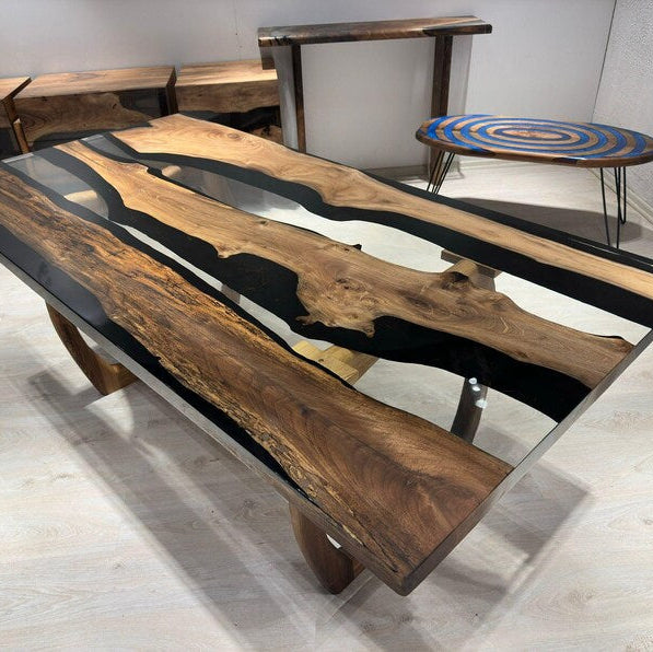 Handmade Walnut Epoxy Table - Stylish and Modern Table