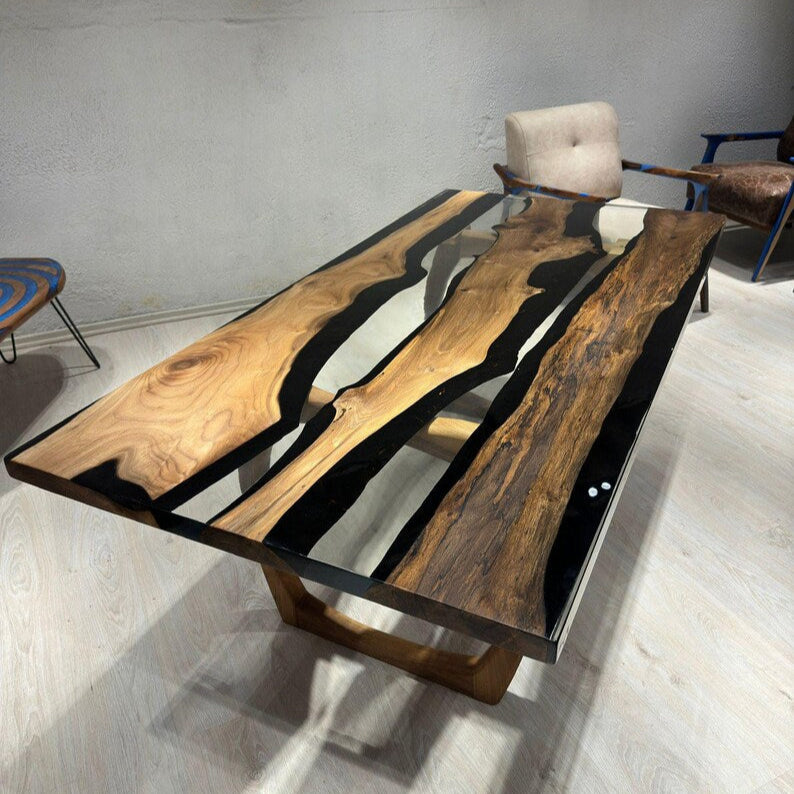Handmade Walnut Epoxy Table - Stylish and Modern Table
