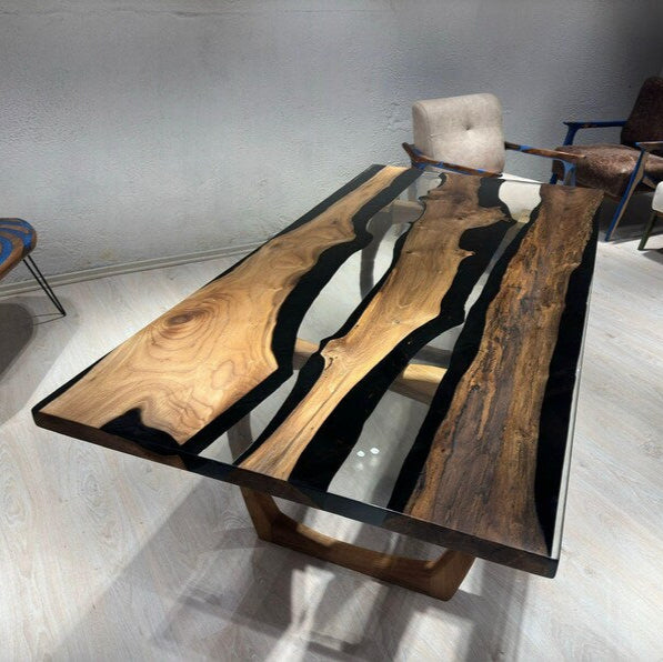 Handmade Walnut Epoxy Table - Stylish and Modern Table