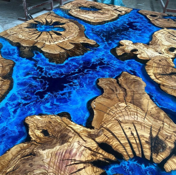 3D Ocean Sea Theme Decorative Resin River Epoxy Dining Table