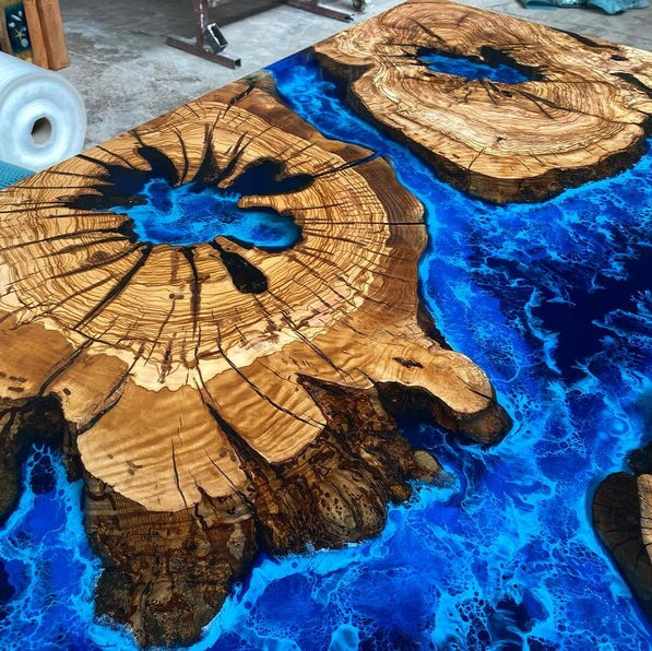 3D Ocean Sea Theme Decorative Resin River Epoxy Dining Table