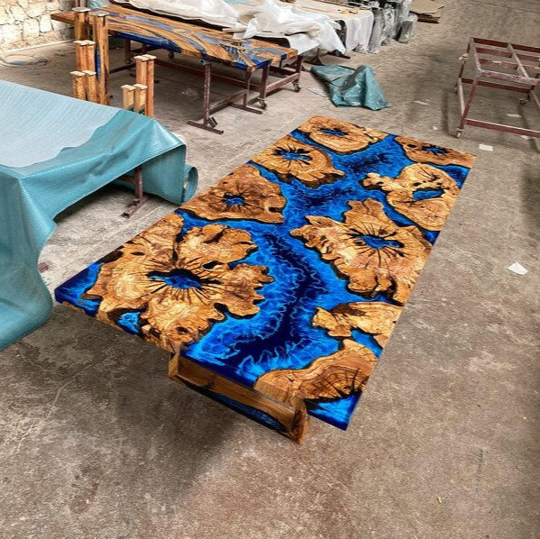 3D Ocean Sea Theme Decorative Resin River Epoxy Dining Table