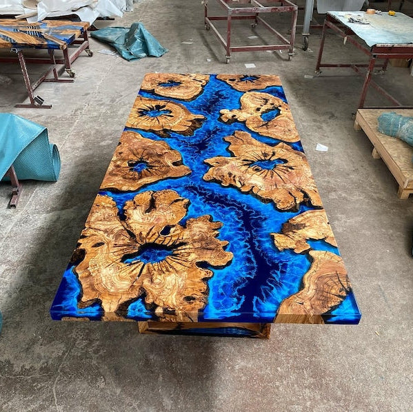 3D Ocean Sea Theme Decorative Resin River Epoxy Dining Table