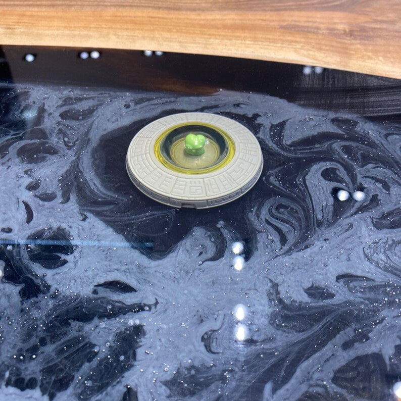 Star Wars Epoxy Table, Black Epoxy River Dining Table, Epoxy Round Table