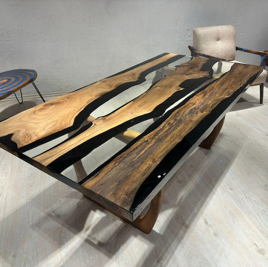 Handmade Walnut Epoxy Table - Stylish and Modern Table