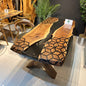 Smoke epoxy table, Kitchen dining table, Honeycomb Epoxy Table