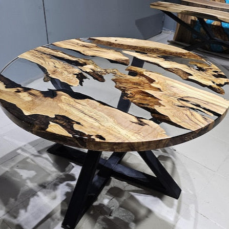 Custom Order Dining Table,Olive Tree Epoxy Dining Table,Epoxy Resin Round Table