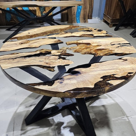Custom Order Dining Table,Olive Tree Epoxy Dining Table,Epoxy Resin Round Table