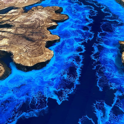 3D Ocean Sea Theme Decorative Resin River Epoxy Dining Table